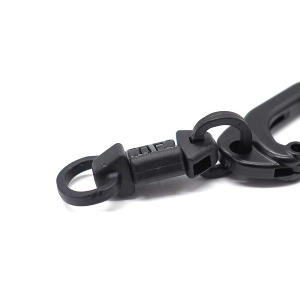 日本製 クロ 黒 プラスチック 回転カン ロック式 全長30ミリ