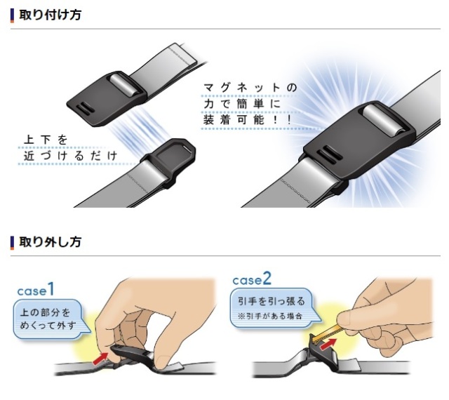 20ミリ YKK マグネット付きバックル LB-MX テープの長さ調整機能付き LB20MX