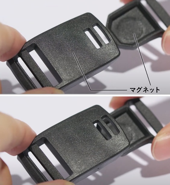 20ミリ YKK マグネット付きバックル LB-MX テープの長さ調整機能付き LB20MX