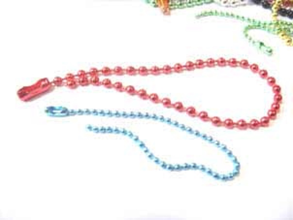 カラーボールチェーン B24007 B15007 サイズは、8センチ、10センチ(太さ2サイズ)、15センチ。9カラーあります。