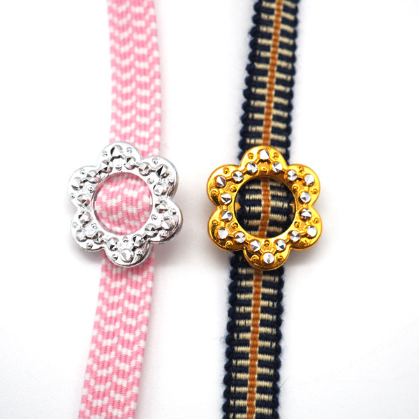 アルミバックル フラワー 10mm シルバー ゴールド 猫首輪パーツ 小型犬首輪パーツ C12290