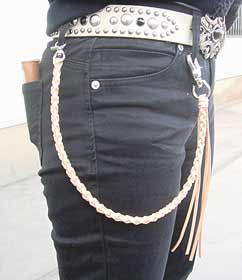 セール価格 60%OFF　ヌメ革 くみひもタイプ ウォレットチェーン 34 44 64 CM サイズ ゴールド シルバー 金具 日本製