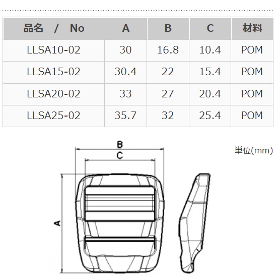 NIFCO ニフコ テープアジャスターコキ LLSA10 LLSA15 LLSA20 LLSA25