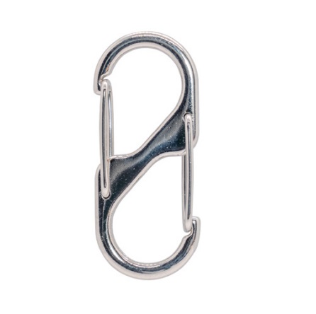 ダブルアミピンカラビナ 35ミリ シルバー ダイキャスト キャスト