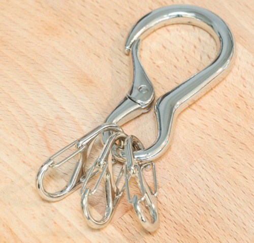 ダブルアミピンカラビナ 35ミリ シルバー ダイキャスト キャスト