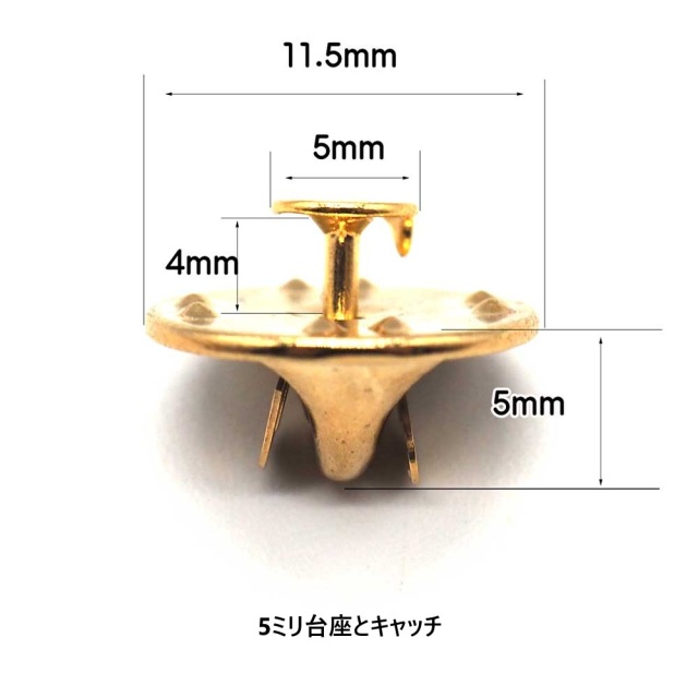 ピンバッジ 11.5ミリ 針台座は直径10ミリと5ミリの2サイズから選べます