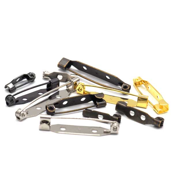 ブローチ金具 コサージュピン ブローチピン 円形 30mm 100個 ウラピン 造花ピン 安全ピン式 日本製（ブローチピン コサージュピン