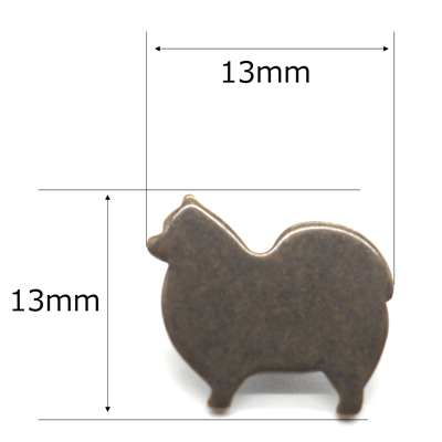 飾りカシメ 犬 ポメラニアン