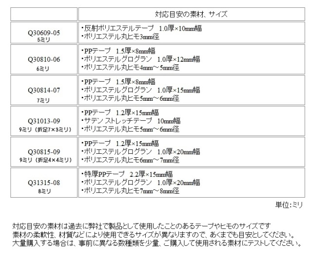 ツメ付きカシメ 5mm 6mm 7mm 8mm 9mm