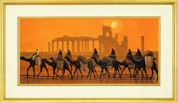 平山郁夫【パルミラ遺跡を行く・朝】