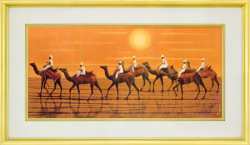 平山郁夫【シルクロードを行くキャラバン（東・太陽）】