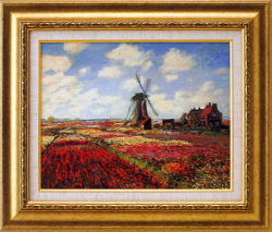 モネ オランダのチューリップ畑 送料無料 ガレリア フランジェリコの複製絵画