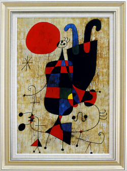 ミロ『太陽の前の人と犬』【送料無料】 ガレリア・フランジェリコの