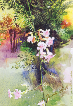 【真作】トレンツ・リャド「つりがね草」リトグラフ 保証書有り 版画 絵画 真作】トレンツ・リャド「つりがね草」リトグラフ 保証書有り