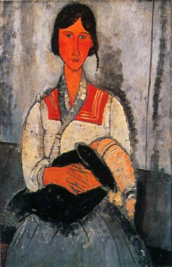 赤ん坊を抱いたジプシーの女（モディリアーニ） M20A号 ジプシー 顔