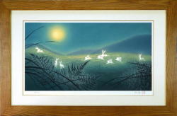 村上淳二 『同窓会～月夜～（木目額）』 【送料無料】 ガレリア