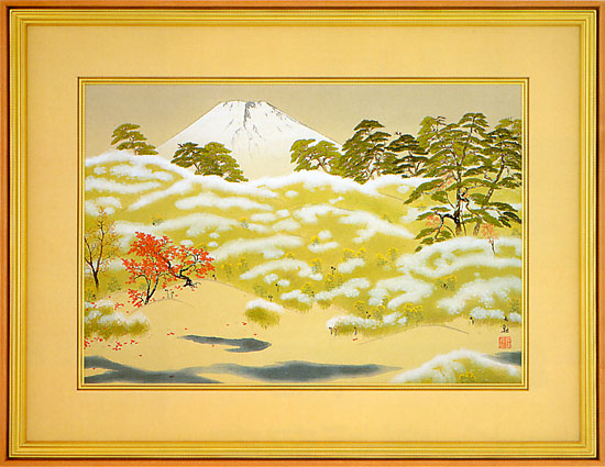 美品 掛け軸 横山大観作 霊峰四趣「秋」木版画 大幅 限定品 名画 Amazon.co.jp: 絵画 横山大観 （よこやまたいかん）・ 霊峰四趣