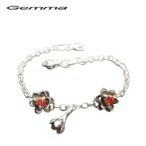 シルバーアクセサリー レディース ブレスレット シルバージュエリー ロータス ジェンマ GL-B111-R