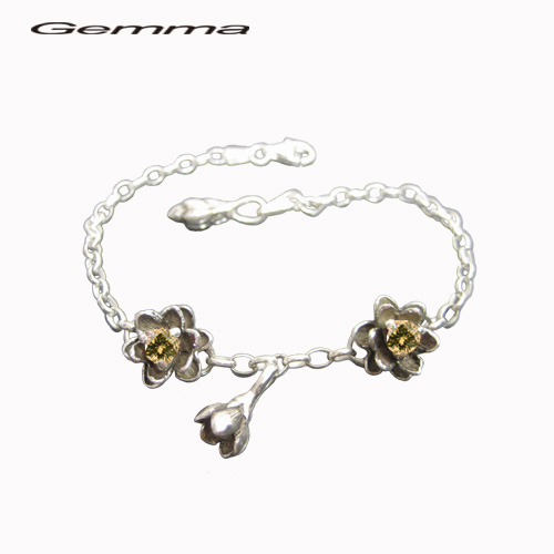 シルバーアクセサリー レディース ブレスレット シルバージュエリー ロータス ジェンマ GL-B113-Y