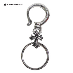 メンズ レディス 車用キーチェーン ダブル リング キーホルダー