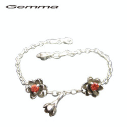 シルバーアクセサリー レディース ブレスレット シルバージュエリー ロータス ジェンマ GL-B111-R