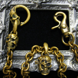 シルバーアクセサリー～メンズ～人気～スカルウォレットチェーン～キーチェーン～チェーン～ジェンマ(Gemma) GS-W1301