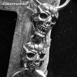 スカルキーチェーン～キーホルダー～キーリング～シルバーアクセサリー～メンズ～ジェンマ (Gemma) GS-K1501