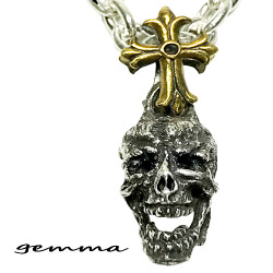 ネックレス～人気～ペンダント～シルバーアクセサリー～メンズ～アクセサリー～スカル クロスペンダントトップ～ジェンマ （gemma） GS-P2001