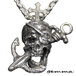 ネックレス～人気～ペンダント～シルバーアクセサリー～メンズ～アクセサリー～キングスカル クロスペンダントトップ～ジェンマ （gemma） GS-P2401