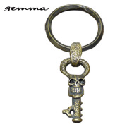 スカルキーチェーン～キーホルダー～キーリング～シルバーアクセサリー～メンズ～キーチェーンジェンマ (Gemma) GS-K1700 (Brass)