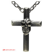 ネックレス～シルバーアクセサリー～ペンダント～メンズ～アクセサリー～スカル クロスペンダントトップ～ジェンマ （gemma） GS-P2201
