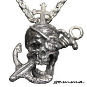 ネックレス～人気～ペンダント～シルバーアクセサリー～メンズ～アクセサリー～キングスカル クロスペンダントトップ～ジェンマ （gemma） GS-P2401