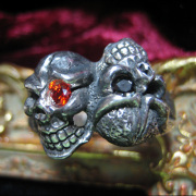 シルバーアクセサリー 送料無料 シルバ－リングスカル メンズ リング 指輪 Gemma (ジェンマ) ダブルスカル リング GS-R130１