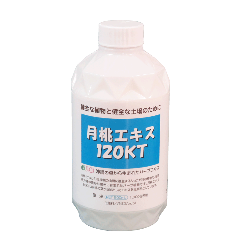 月桃エキス１２０ＫＴ　５００ｍＬ｜健全なバラ栽培のための園芸資材　月桃百貨・沖縄自然派商店街　バラ栽培資材本舗　日本月桃株式会社謹製