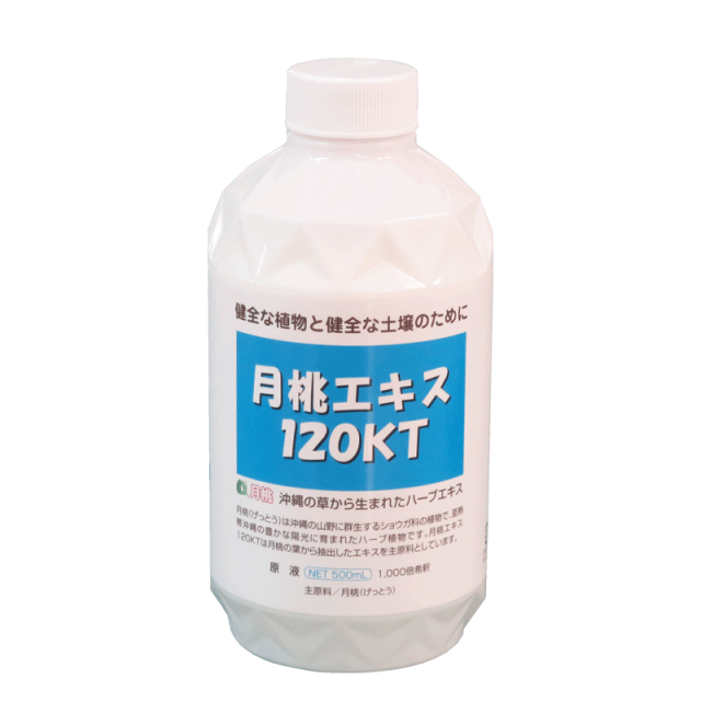月桃エキス１２０ＫＴ　５００ｍＬ｜健全なバラ栽培のための園芸資材　月桃百貨・沖縄自然派商店街　バラ栽培資材本舗　日本月桃株式会社謹製