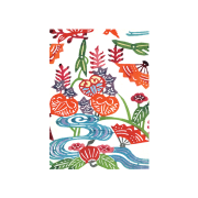 絵はがき古典柄（扇と流水）