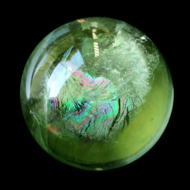 グリーン フローライト AAAAA 丸玉 虹入り レインボー 透き通る透明感 スフィア 台座 蛍石 天然石 1点もの パワーストーン