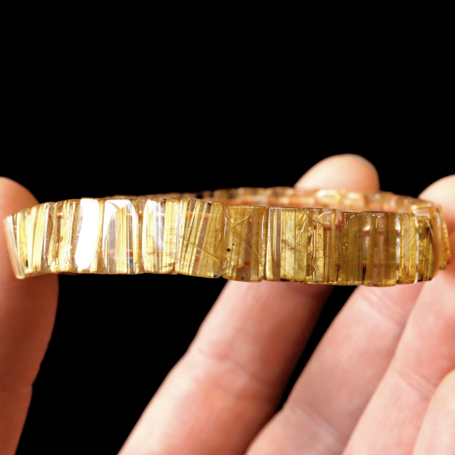 タイチン ルチルクォーツ AAAAA 1点物 バングル ブレスレット 金針 水晶 天然石 パワーストーン ゴールド 金運 仕事運