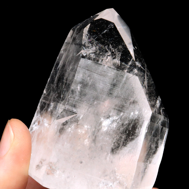 レムリアンシード 水晶 六角柱 ポイント 一部面残し 研磨磨き 187g 1点もの AAA 虹入り レインボー 天然石 証明書付き