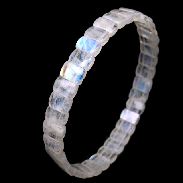ムーンストーン バングル AAA 1点もの レディース 6月 誕生石 高品質 レインボームーンストーン ブレスレット 天然石
