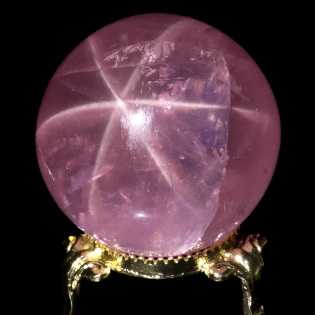 スター ローズクォーツ 丸玉 AAAAA 台座付き マダガスカル産 天然石 1点物 スフィア 紅水晶 パワーストーン