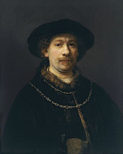 レンブラント [Self-portrait wearing a Hat and two Chains]
