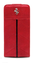 �ե��顼��iPhone5���С�����Ferrari Genuine Leather Flip Case Red Line ��