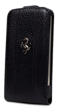 �ե��顼��iPhone5���С�����Ferrari Genuine Leather Flip Case��Black��