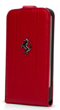 �ե��顼��iPhone5���С�����Ferrari Genuine Leather Flip Case��Red��