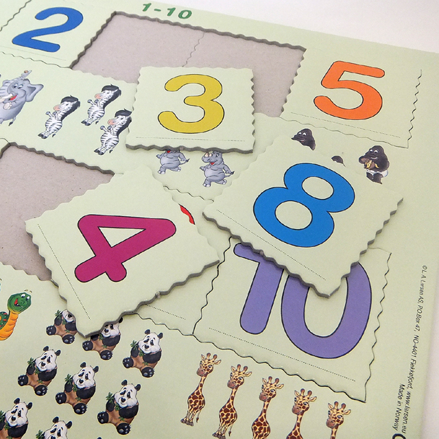 ラーセン 知育玩具 3歳頃～ パズル 10ピース 楽しく数字を学ぼう
