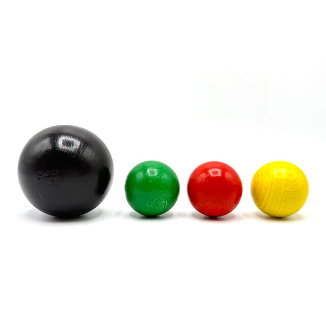 テレビで人気の遊びが楽しめる！ 国産木球の4個セット