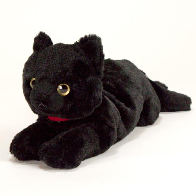 サンレモン リアルな猫のぬいぐるみ ひざねこ黒 | おもちゃの