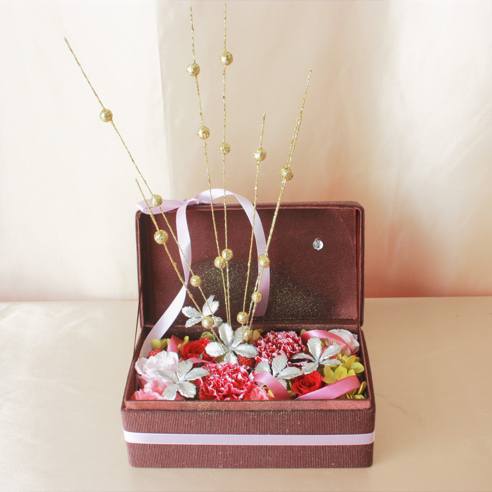 【プリザーブドフラワー】ボックスフラワー 　　P0025