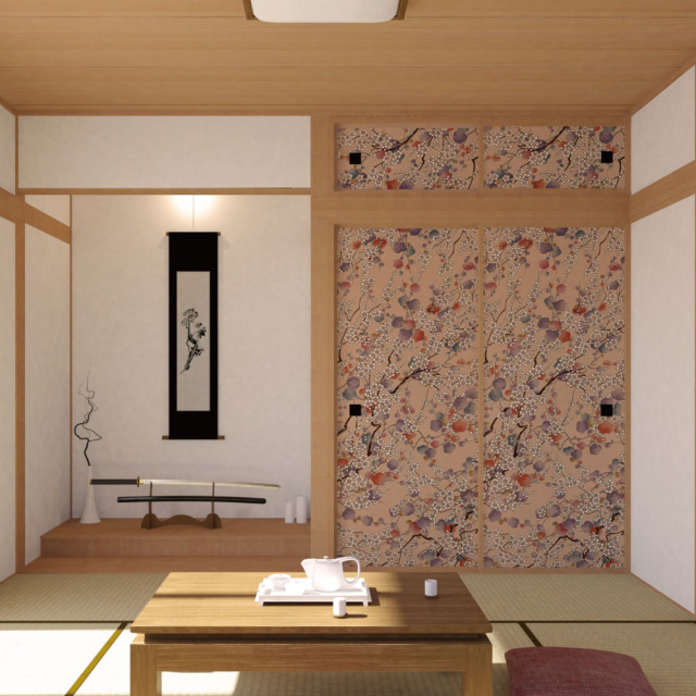 ふすま用リメイクシール・いろはなの梅小町